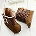 Etosell 0-18M Newborn Toddler Infant Girl Fleece Snow Boots Soft Sole Crib Shoes (S/0-6 Months, Brown)