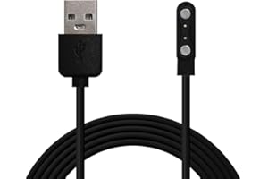 OcioDual Cable de Carga Magnético USB 55cm Negro Compatible con Smartwatch Agptek LW11, K10/K11, Ticwatch CXB01/GTX Fitness, Yamay SW022, Xiaomi Mi Imilab KW66, Haylou Solar LS05/RT LS05S