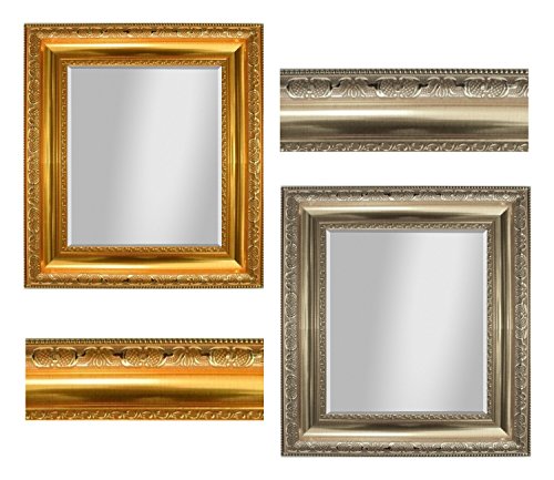Großer Wandspiegel Silber 85x79 cm Barock mit Facettenschliff Spiegelglas und Verzierungen Badspiegel Ankleidespiegel Garderobenspiegel STAR-LINE®