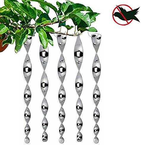 MTL Bird Repellent Wind Twisting Scare Rods Reflective Blinder Rods,Outdoor Garden Pest Control Effective and Attractive Hanging Bird Pest Bird Control Set of 5 (12 inch)