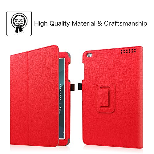 Fintie Huawei MediaPad T1 10 Hülle – Slim Fit Kunstleder (Folio) Schutzhülle Tasche Case Cover Standfunktion und Stylus-Halterung für Huawei MediaPad T1 10.0 LTE / WiFi (9,6 Zoll) Tablet-PC, Rot - 4