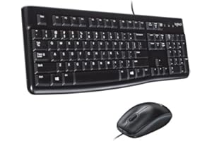 Logitech MK120 Combo Tastiera e Mouse con Filo per Windows, Layout ‎Francese AZERTY - Nero