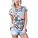 Produktbild Vovotrade  Frauen Camouflage Kurzarm Bluse Tops T-Shirt Mit Tasche (EU Size:40(XL), Camouflage)