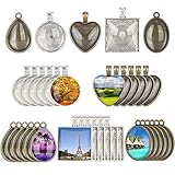 Material: Die Kuppel-Fliesen sind aus Glas, das konvexe Glas kann das innere Muster vergrößern, hell und klar, Anhänger Lünette ist aus haltbarer Metalllegierung, mit galvanisiertem Silber und Bronze auf der Oberfläche, sie sind alle stark und hart.