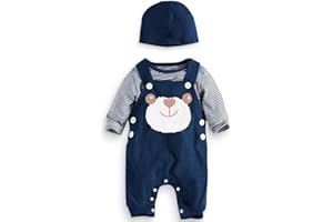 SFreeBo Baby Jungen Kleidung 3PCS Winter Babykleidung Outfit Set Langarm Baumwolle Gestreiftes Neugeborenes Babykleidung Jungen 3-18 Monate