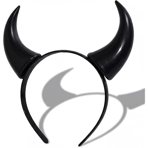Diadema De Orejas De Diablo Con Peluche – Roja O Negra, Accesorio Para Carnaval, Halloween Y Fiestas De Disfraces
