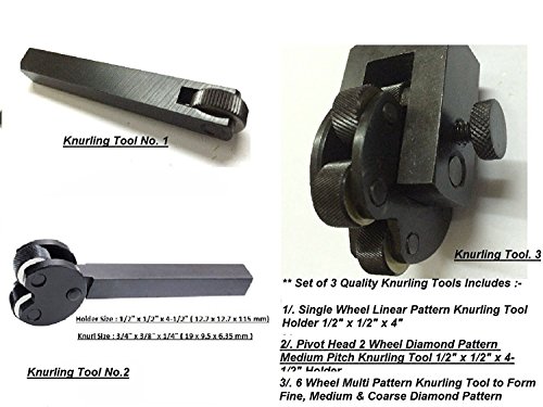 Set Of 3 Knurling Tools For Lathe - Single, Diamond & Multi-Head For Metalworking & Model Making - View #8