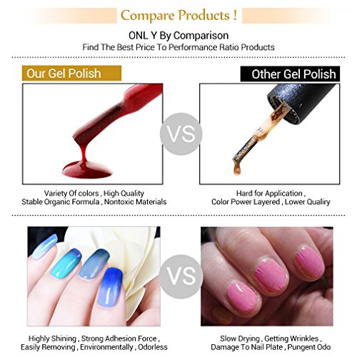 UV nagellack set FairyGlo Thermo Gellack Nagelgel Nail Gel Polish Pure Farbe (1 x Stück) - 6