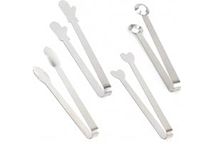 WJIAEER WJI 4 Pezzi Pinze per Zucchero In Acciaio Inox 12,3cm,Pinza da Cucina,Multiuso Pinza Insalata,Pinze per Ghiaccio,per Antipasti,Zollette di Zucchero,Ideali per Matrimoni,Cucina,Caffetteria,Bar e Feste