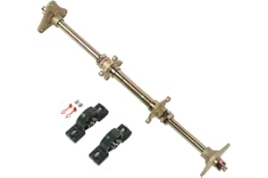 KEENSO 24inch Rear Wheel Axle Shaft Kit, Rear Wheel Spindle Metal Anti Impact Hubs Fixing Mounts Flanges Set for ATVs Quads Drift Trikes