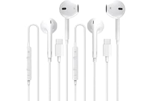 EOUOKU 2 Pack USB C Headphones, [MFi Certified] In-Ear Type C Earphones Built-In Microphone and Volume Control Type C Headphones, Wired Earphones USB C Compatible for iPhone 15 Pro Max, 15 Pro, 15, 15 Plus