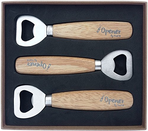 Décapsuleur-Lot de 3-bouteille en bois de haute qualité ultra tendance Bartender Bartender Ouvre-Bouteille-Poignée douce pour une ouverture de bouteilles de bière, Ciders, boissons rafraîchissantes et plus Vendu dans une jolie boîte cadeau-Garantie à vie - 2