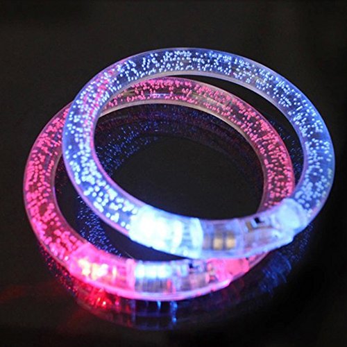 Japace® 1 Pezzo Braccialetto Luminoso LED , Braccialetti Fluorescenti Starlight per Bambini - Scambio Colore