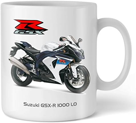 Motorbike Mug with SUZUKI GSXR 1000 Photo Mug - 2010 Blue/White Model CDM-SU10-GSXR1-BLU Motorcycle Gift