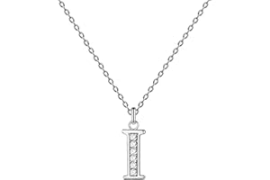 cotigo - Collana con lettera iniziale in acciaio inox con pietra di zirconi scintillanti - Collana donna con ciondolo lettera A-Z - Ciondolo iniziale con nome - Regalo per donna, festa della mamma,