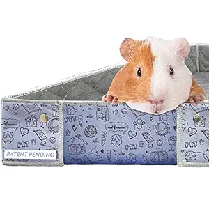 Paw Inspired Critter Box | Washable Guinea Pig Cage Liners with Raised Sides | Fleece Bedding for Guinea Pigs Rabbits, Hamsters, Small Animals | Edge Protected Pee Pads (Midwest)