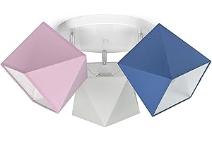 ‎FKL DESIGN HOME DECO FKL DESIGN Home Deco Deckenleuchte Deckenlampe Kinderleuchte Kinderlampe Leuchte Lampe mehrfarbig Stern Metall 230V 299 300 G3 (299-G3 Glatt, Rosa-Weiß-Blau)