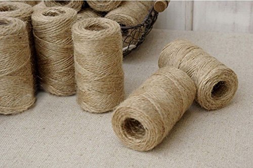 PsmGoods® Jute-Schnur-Schnur-Schnur Natur hessischen Burlap Twine Seil für rustikale Hochzeit Weihnachtsdekorationen Floristik DIY Dekor-Spielzeug-Handwerk (Cord 100m) - 6