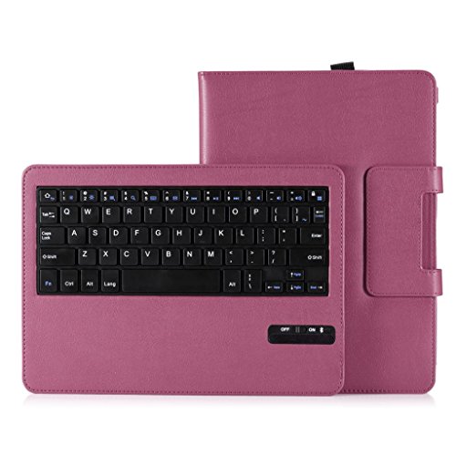 MoKo Abnehmbare Wireless Bluetooth Tastatur Drahtlose QWERTY Keyboard mit PU Leder Tasche Schutzhülle Ledertasche Lederhülle Hülle Case für Samsung Galaxy Tab S 10.5-Zoll Tablet,Lila - 8