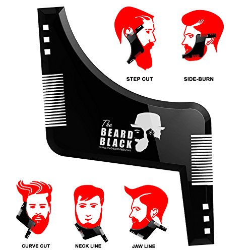Bart-Gestaltung & Styling-Tool mit eingebautem Kamm für perfekten Line Up & Edging, verwenden Sie mit einem Bart Trimmer oder Rasiermesser, um Ihre Bart & Gesichtsbehaarung, Premium-Qualität Produkt von The Beard Black