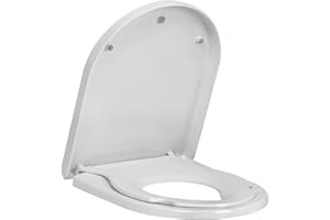 ECOSPA Family Toilet Seat D Shap with Removable Child Seat, Soft Close Quick Release, Easy Top & Bottom Mounting with Adjustable Hinges in White