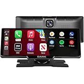 Dark 10.26" IPS Apple CarPlay & Android Auto/AirPlay, Android Cast Screen Mirroring Torpedo Mounted Vehicle Display with Front & Rear Camera