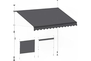 Novonova Toldos Exterior Terraza Enrollable para protección Solar en Exteriores,Resistente a los Rayos UV y al Sol,Toldo Exterior ajustable en Altura e inclinación, con manivela,Toldo Balcón Retractil