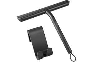 Vinabo Rasquetas Limpiacristales para Ducha de Silicona con Soporte, Limpia Mamparas Cristal, Limpieza y Alisado Superficies Ventanas, Espejos y Baños-21cm,Blanco