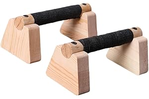 Fitness Liegestützstangen Holz Parallettes Krafttraining Stabil Anti Slip Grip Push Up Stand für Fitness, Gymnastik, Aerobic,