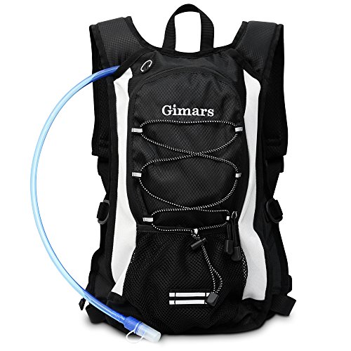 GIMARS Trinkrucksack mit 2L-Trinkblase Wasserdicht Sport Rucksack für Radfahren, Wandern, Laufen, Rennen