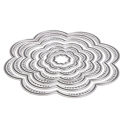 Demiawaking 7Pcs Blume Schneiden Schablonen DIY Sammelalbum Dekor Papier Karten, Metall Buchzeichen , Metall Lesezeichen als Geschenk fuer Freunde - 5