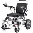 COOLBABY Lightweight Folding Electric Wheelchair Intelligent Aluminum Alloy Four-wheel Drive Power Not Slip Wheelchairs for Adults Compact Aid Wheel Chair