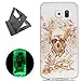 Produktbild Samsung Galaxy S7 hülle,[Mit freiem schwarzem Kickstand] Keyye [Kreative Luminous Durable] Silikon hülle,Aquarell Drucken Muster [Anti Staub]SchlankWeich gel TPU Schrubben Transparent Schutzhaut fluoreszierend Grüner Effekt Nacht Glühen in der Dunkel Portable Cover für Samsung Galaxy S7-Skelett Rose