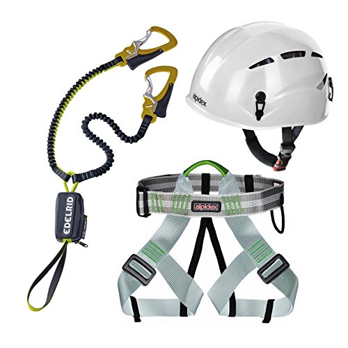 Alpidex Casco de escalada ARGALI Bright White + Alpidex Arnés univers