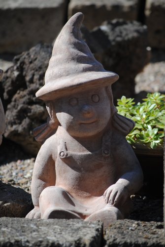 Gartenmädchen,lustige Figur aus Terra,sitzend,33cm - 3