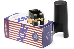 ROCHIX 1890 Ligature de saxophone soprano en cuir avec capuchon en plastique - Ligature sûre et durable pour saxophone soprano