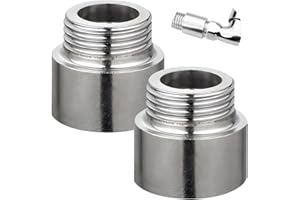 BEATIFIC Lot de 2 rallonges de robinet 3/4" x 15 mm, 3/4" IG x 3/4" AG DN20, rallonge filetée DN20, raccord d'extension en acier inoxydable 15 mm, rallonge de raccordement pour installation de chauffage et