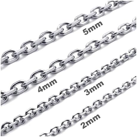 Mythgiftuk Mens 2mm-5mm 16"-40" Silver tone Stainless Steel Cross Necklace Chain - 20 inches 2 mm