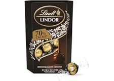 Lindt bombones LINDOR CORNET chocolate negro al 70% de cacao, delicioso bombón con interior de chocolate cremoso, 200 g, apro