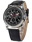 EASTPOLE Herren Uhr Quarz Kunstleder Armband Schöne Armbanduhr PHN057