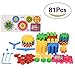 Produktbild Motorik-Steckspiel Jspoir Melodiz Zahnrad Spielzeug Bauteilset,intelligenz Baukasten/Bausteine, Steckpuzzle Kreativ, Konstruktions spielzeug mit beweglichen Elementen-Gears Stecksystem, Bestes Geschenk und pädagogisches Spielzeug für Kinder, ungiftig und geschmacklos, 81-teilig