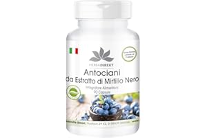 HERBA DIREKT Antociani di estratto di Mirtilli neri - 90 capsule | HERBADIREKT by Warnke Vitalstoffe - Qualità da farmacia tedesca