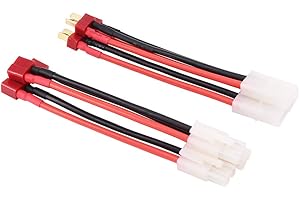 OliYin 3pairs Big Tamiya to Deans T Plug T-Plug Maschio Femmina 14awg 10cm Connettore Cavo Cavo in Silicone Morbido (Confezione da 3)