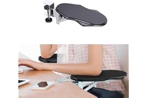 lomonmen Supporto Ergonomico Poggia Braccio,Bracciolo per Scrivania per Computer,Estensione Scrivania Rotante a 180°,Supporto Bracciolo e Supporto Gomito per Casa Ufficio