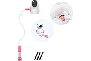 EXTFANS Support de moniteur pour bébé, support de moniteur pour bébé avec 3 sangles, sans perçage, support flexible et réglable, étagère universelle, compatible avec la plupart des caméras de lit de