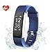 Produktbild EFOSHM ID115plus HR Smart Armband,Fitness Tracker, Bluetooth 4.0 Fitness Armband, Unterstützung ios7.1 oben android4.4 und höher (blau)