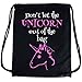 Produktbild PREMYO Turnbeutel Sport-Beutel Baumwolle Bedruckt mit Spruch Motiv Einhorn Rosa Hipster Gym Bag Festival Rucksack Stoff Ideales Geschenk Schwarz