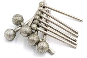 POWER TOOL Powertool Rotary Burr Diamond Coated Round Ball End Mill Rotary Tools for Hammock Mill Engraving Machines Glass Tile Carving Material Removal (5pcs-3x8mm), Silver