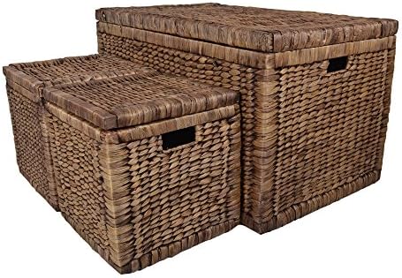 Buttermere Rattan Storage Trunk W75 x D46 x H44cm/Hamper/Box Set in Brown/Ideal Gift