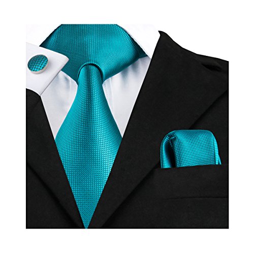 Hi-Tie New Fashion Teal Neckties for Men Set Woven